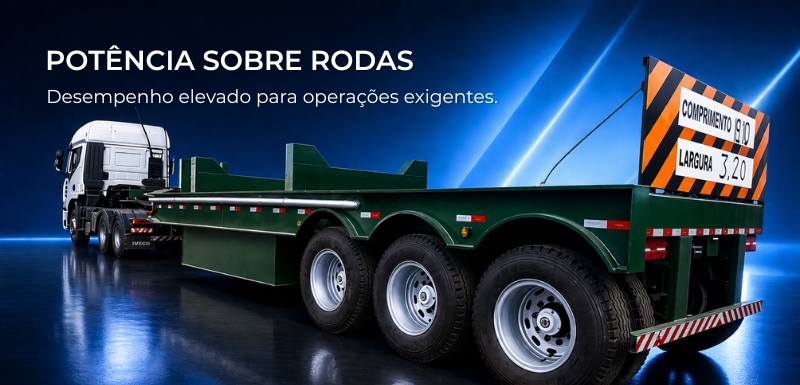 Carreta da Linha Industrial BM Carretas para transporte de bobinas e chapas siderúrgicas
